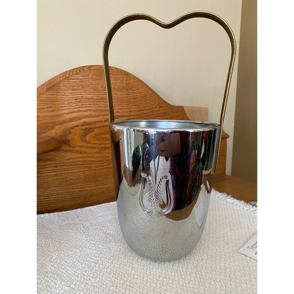 Rare Vintage 1930s Art Deco Revere Ware “Claridge” Stainless/Copper Ice Bucket